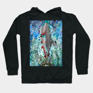 Under water shark swimming between corals. Hoodie